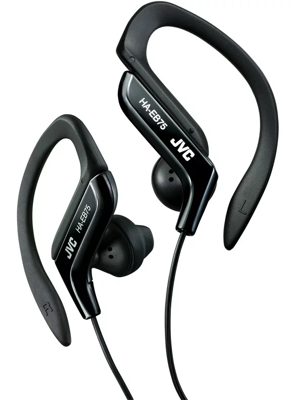 JVC Ear-Clip Sports Headphones, Black, HAEB75B