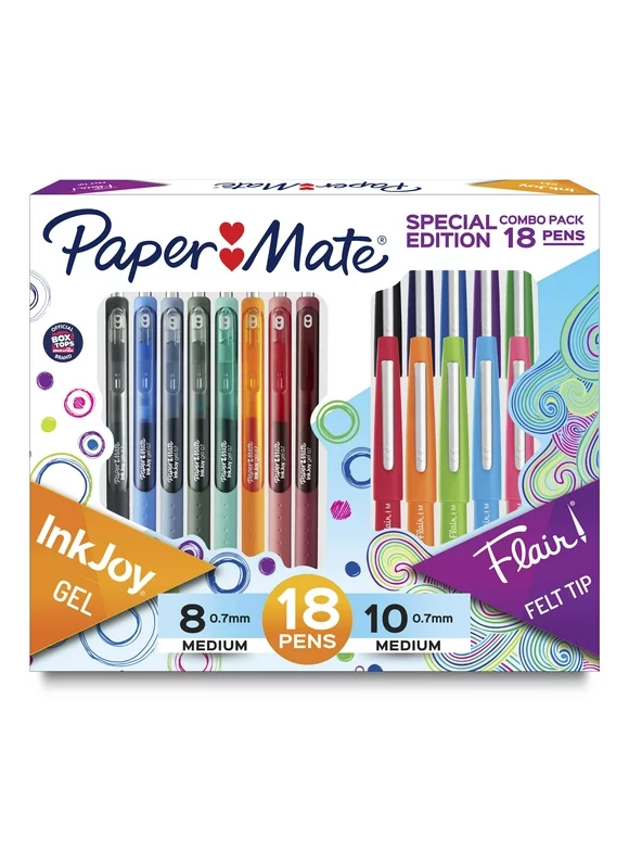 Paper Mate Flair / Ink Joy Gel Retractable Pens, Assorted 18 Count, Holiday 2022 Pack
