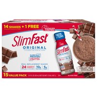 SlimFast Original Meal Replacement Shakes, Creamy Milk Chocolate, 11 fl. Oz., 15 Ct