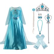 Girls Princess Party Dress Little Girls Cosplay Costume with Accessories