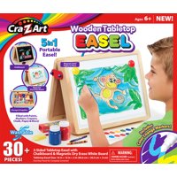 Cra-Z-Art 5-in-1 Portable Wooden Tabletop Easel with Chalkboard and Dry Erase Board