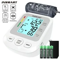 INSMART Blood Pressure Cuff, Upper Arm Blood Pressure Monitor BP Machine, Accurate Automatic High Blood Pressure Machine with USB Cable, Pulse Rate Monitor for Home Use