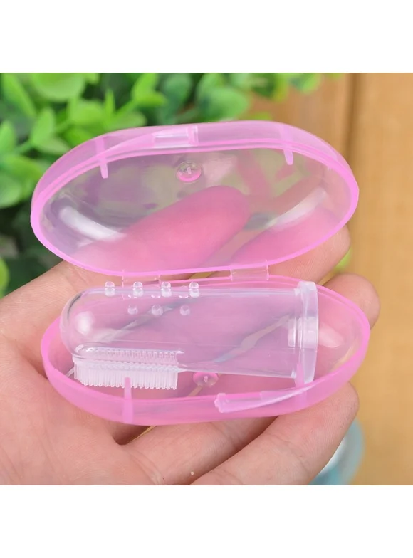 ZEDWELL Baby Finger Toothbrush With Box Children Teeth Clear Massage Soft Silicone Infant Rubber Cleaning Brush Massager Set