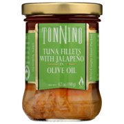 Tonnino Tuna Yellowfin Jarred Premium Tuna Fillet with Jalapeno in Olive Oil, Wild Caught, 6.7 oz Jar, Gluten Free