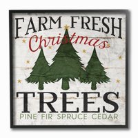 The Stupell Home Decor Collection Farm Fresh Christmas Trees Framed Giclee Texturized Art