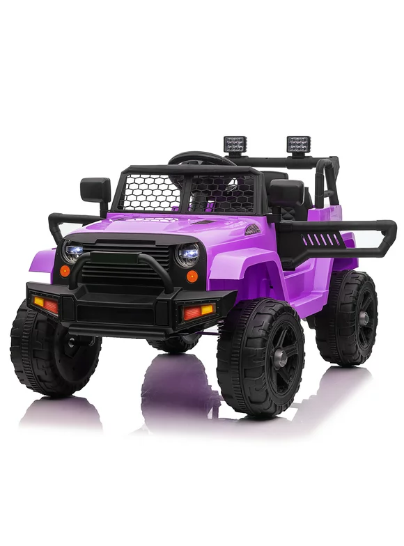 LEADZM ASTM-Certified 12V Dual Drive Jeep with 2.4G Remote Control - Safe, Durable, and Fun Ride-On for Kids Purple
