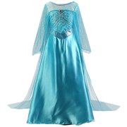 Girls Costume Blue Sequin Fancy Princess Dress Up for Birthday Party