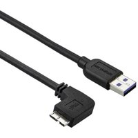 Startech.com 0.5m 20in Slim Micro Usb 3.0 Cable - M/m - Usb 3.0 A To Left-angle Micro Usb - Usb 3.1 Gen 1 [5 Gbps] - Usb For Hard Drive, Tablet - 1.64 Ft - 1 Pack - 1 X Type A Male Usb (usb3au50cmls)