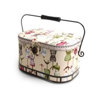 Dritz 15.5" x 9" x 7.5" Multi-color Oval Sewing Basket