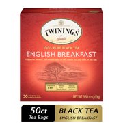 Twinings of London English Breakfast 100% Pure Black Tea Bags, 50 count, 3.53 oz