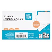 Pen + Gear Unruled Index Cards, 100 Count, White, 3" x 5"