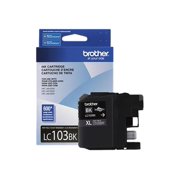 Brother Genuine High Yield Black Ink Cartridge, LC103BKS, Replacement Black Ink, Page Yield Up To 600 Pages, LC103