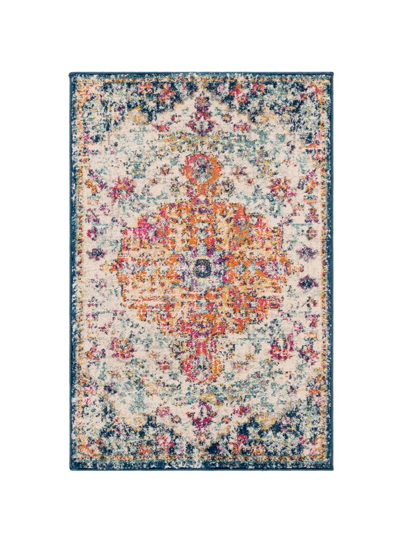 Art of Knot Sandhya Traditional Blue Area Rug; 2' x 3'