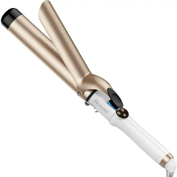 Hoson 1 1/2 Inch Curling Iron Large Barrel, 1.5 Long Barrel Hair Curling Wand Dual Voltage, Ceramic Tourmaline Coating with LCD Display, Glove Include