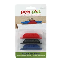 TOPS™ Pen Pal™ Flexible Pen Holders, Rubber Material, Assorted Colors, Pack of 3