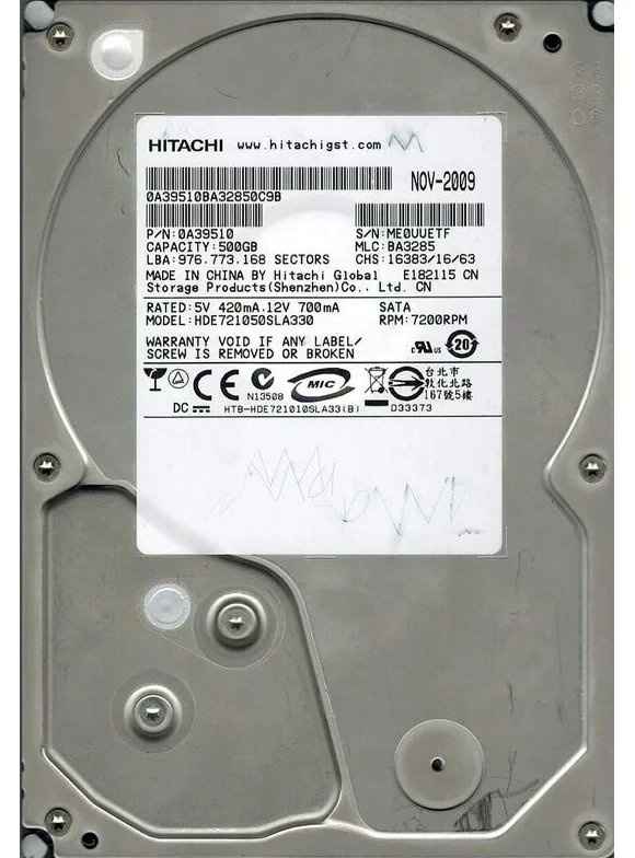 Hitachi HDE721050SLA330 MLC: BA3285 P/N: 0A39510 1TB