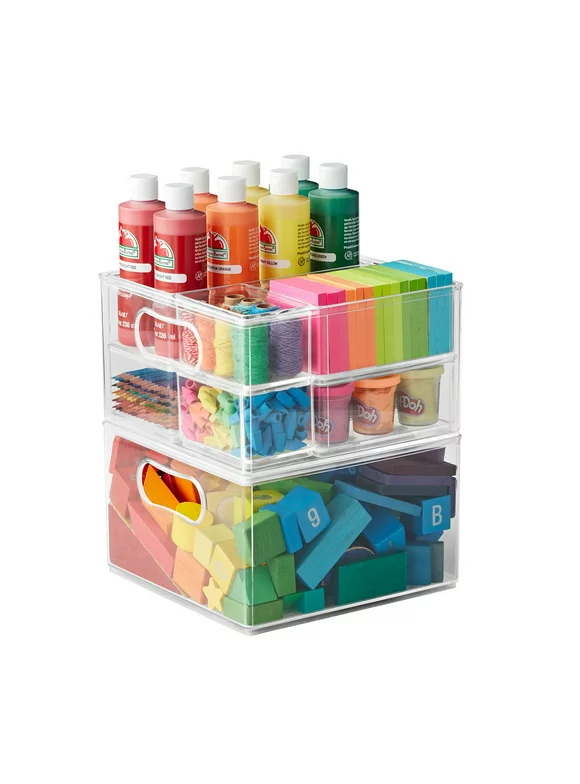 The Home Edit 8 Piece Multipurpose Edit, Plastic Storage Organizing System, Clear