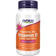 NOW Supplements, Vitamin D 1,000 IU Dry, High Potency, Strong Bones*, Structural Support*, 120 Veg Capsules