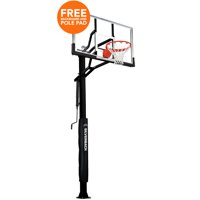 Silverback 60" In-Ground Basketball System with Adjustable-Height Tempered Glass Backboard and Pro-Style Breakaway Rim