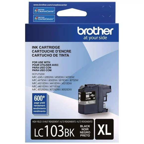 Brother Genuine LC103BK High-yield Black Printer Ink Cartridge