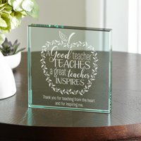Personalized What Makes A Great Teacher Glass Block