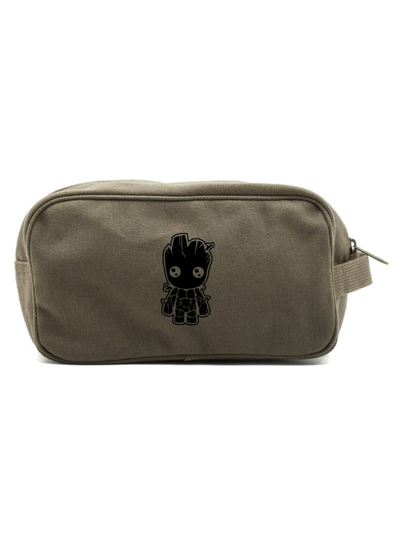 Baby Groot Guardians of the Galaxy Travel Toiletry Bag Case, Olive & Black