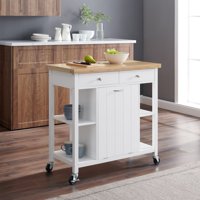 Better Homes & Gardens Michael Wood Kitchen Cart with Bamboo Top, Multiple Finishes