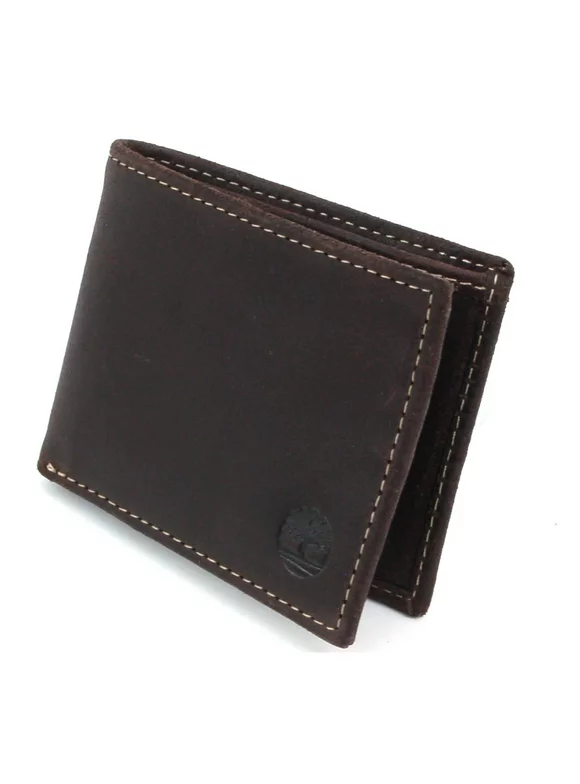 Genuine Delta Leather Timberland Slimfold Mens Wallet Rugged Bifold Thin ID Card Brown One Size