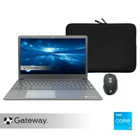 Gateway 15.6" Ultra Slim Notebook with Carrying Case & Wireless Mouse, FHD, Intel Core i3-1115G4, Dual Core, 4GB Memory, 128GB SSD, Tuned by THX Audio, 1.0MP Webcam, HDMI, Cortana, Windows 11 S