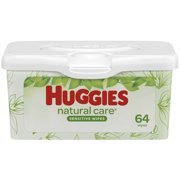 Huggies Natural Care Sensitive Baby Wipes, Unscented, 1 Nursery Tub (64 Wipes Total)