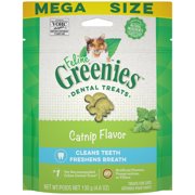 FELINE GREENIES Adult Dental Cat Treats, Catnip Flavor, 4.6 oz. Pouch