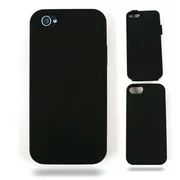 Unlimited Cellular Hybrid Fit On Jelly Case for Apple iPhone 5 / 5S (Black Skin with Black Snap)