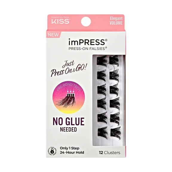 imPRESS Press-On Falsies Eyelash Clusters Minipack, Voluminous, Bold, 12 Ct.