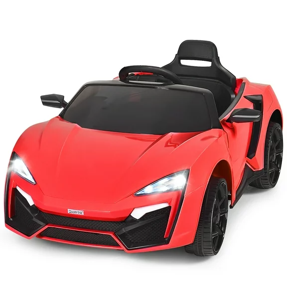 Costway 12V Kids Ride On Car 2.4G RC Electric Vehicle w/ Lights MP3 Openable Doors Red