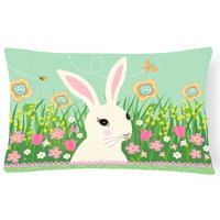 Easter Bunny Rabbit Canvas Fabric Decorative Pillow