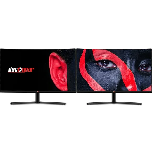 Deco Gear 27-Inch 2560x1440 HDR 400 Color Accurate Curved Gaming Monitor, VA Panel, 16:9 Aspect Ratio, 3000:1, 99% sRGB, 85% NTSC, 90% DCI-P3, 83% Adobe RGB, 144Hz Refresh Rate, 2-Pack