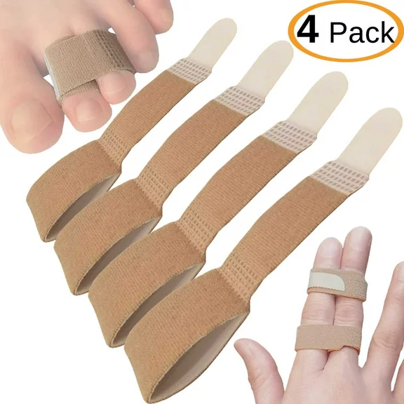 Chiroplax Non-Elastic Toe Wraps Buddy Tape (4 Pack) Broken Overlapping Hammer Toe Separator Brace Finger Cushion Bandages Splint Straightener