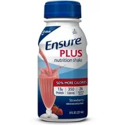Ensure Plus Nutrition Shake, Strawberry 8 oz bottles (case of 24)