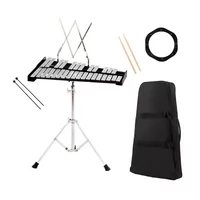 Costway Percussion Glockenspiel Bell Kit 30 Notes w/ Practice Pad +Mallets+Sticks+Stand