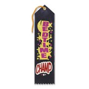 Pack of 6 Black "Bedtime Champ Award" School Award Ribbon Bookmarks 8"