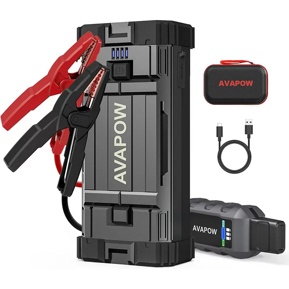 AVAPOW Jump Starter 1500A Peak 12800mAh Portable Battery Jump Starter for Car with Dual USB Quick Charge 3.0,12V Jump Box,Compact Lithium Car Power Pack