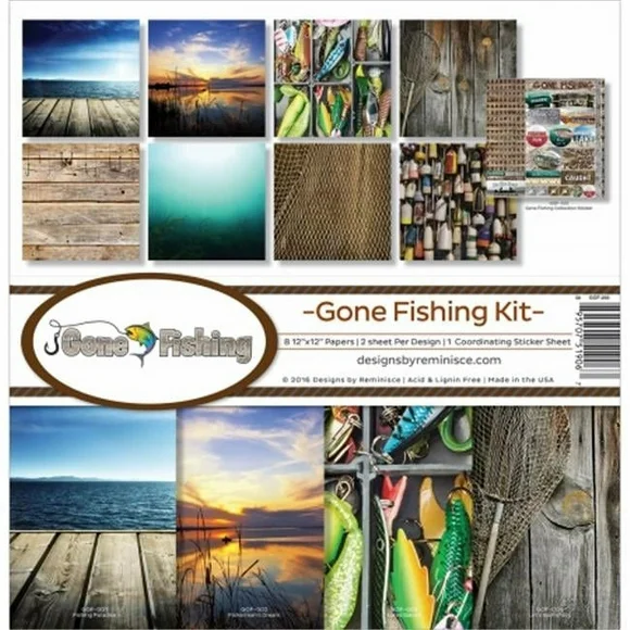 Reminisce GOF200 12 x 12 in. Reminisce Collection Kit - Gone Fishing