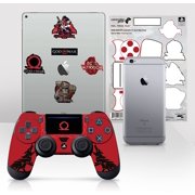 Controller Gear Officially Licensed God of War Dualshock 4 Wireless Controller and Tech Skin Set "Howling Red" - PlayStation 4