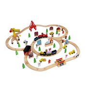 Ktaxon 100 Pcs Large Wood Train Set Track Railway Model for Kids