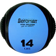 Sportime Aeromat Hard Rubber Dual Grip Power Medicine Ball, 9", Blue/Black, 14 lb