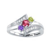 Personalized Family Jewelry Birthstone Romp Mother's Ring in Sterling Silver, 10K Gold over Sterling Silver, 10K or 14K Gold/White Gold