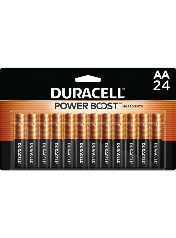 Duracell Coppertop AA Battery with POWER BOOST, 24 Pack Long-Lasting Batteries