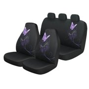Auto Drive Full Vehicle Car Seat Covers Butterfly Black Purple, 101510ADLD