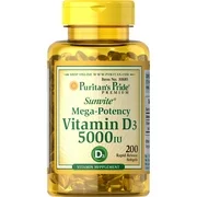 (2 Pack) Puritans Pride Vitamin D3 5000 IU200 Softgels