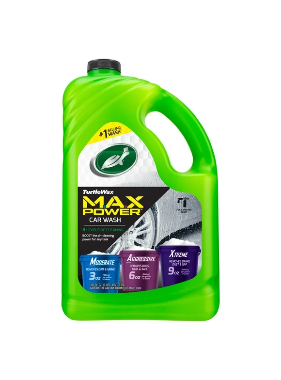 Turtle Wax 50597 Max-Power 3 Levels of Cleaning Car Wash, 100 oz